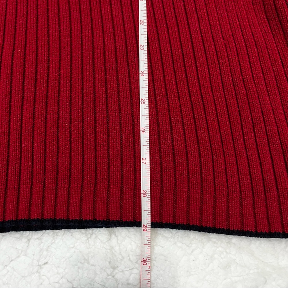 Nautica Sweater Men's Size L Mock Neck Pullover Navy Red Long Sleeve Zip - Picture 5 of 6